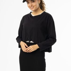 Black High Low Drawstring Tee